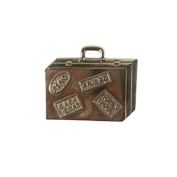 Vintage Jan Michaels San Francisco 1-1/2" Silvertone Briefcase Brooch - Picture 1 of 5